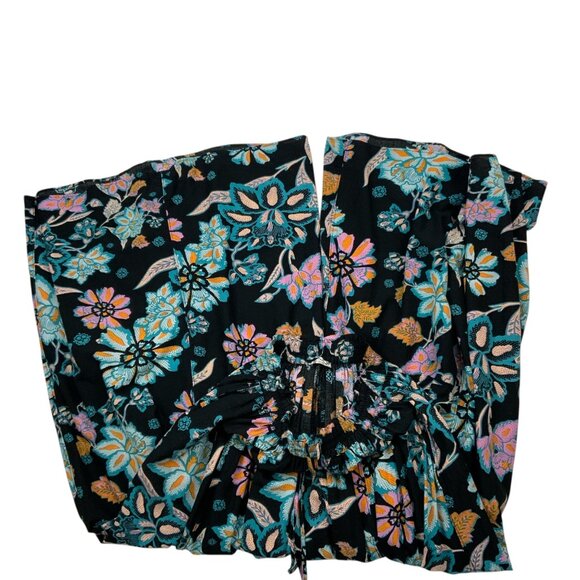 Free People Take It Easy Lounge Pant XS Twilight Combo Floral Wide Leg - Picture 4 of 13